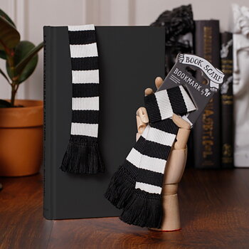 Book Scarf : Bookmark Black & White - Halsduksbokmärke