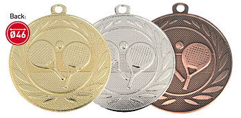 Medaljer 50 mm präglade - Padel - Guld, Silver, Brons