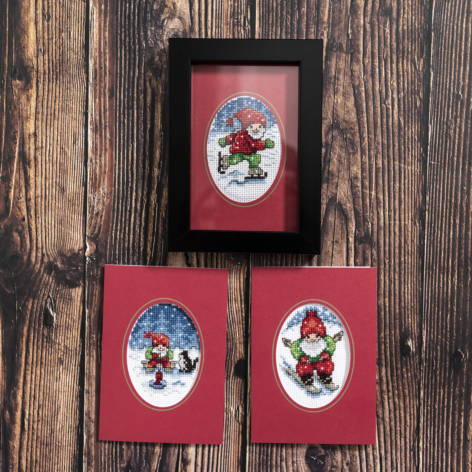 Julkort Tomtar 3-pack
