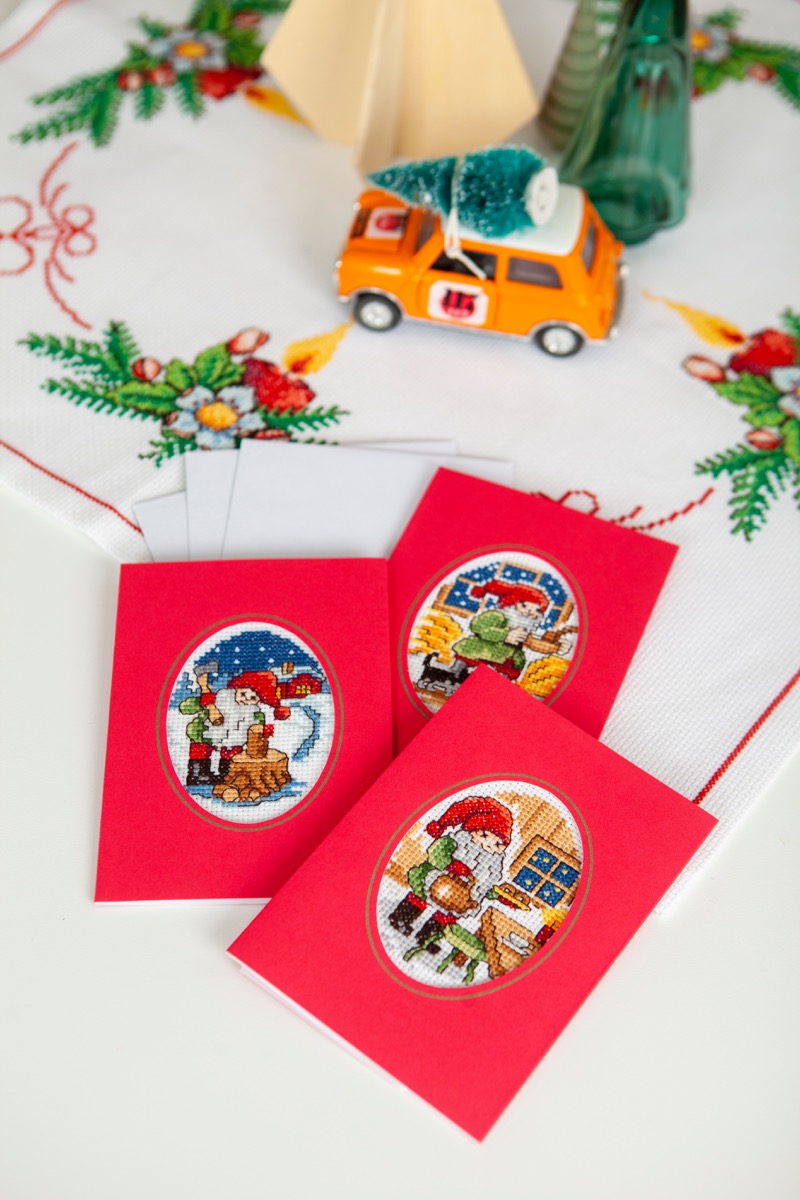 Julkort Tomtar 3-pack
