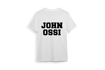 JOHNOSSI - T-SHIRT, LOGO (WHITE)
