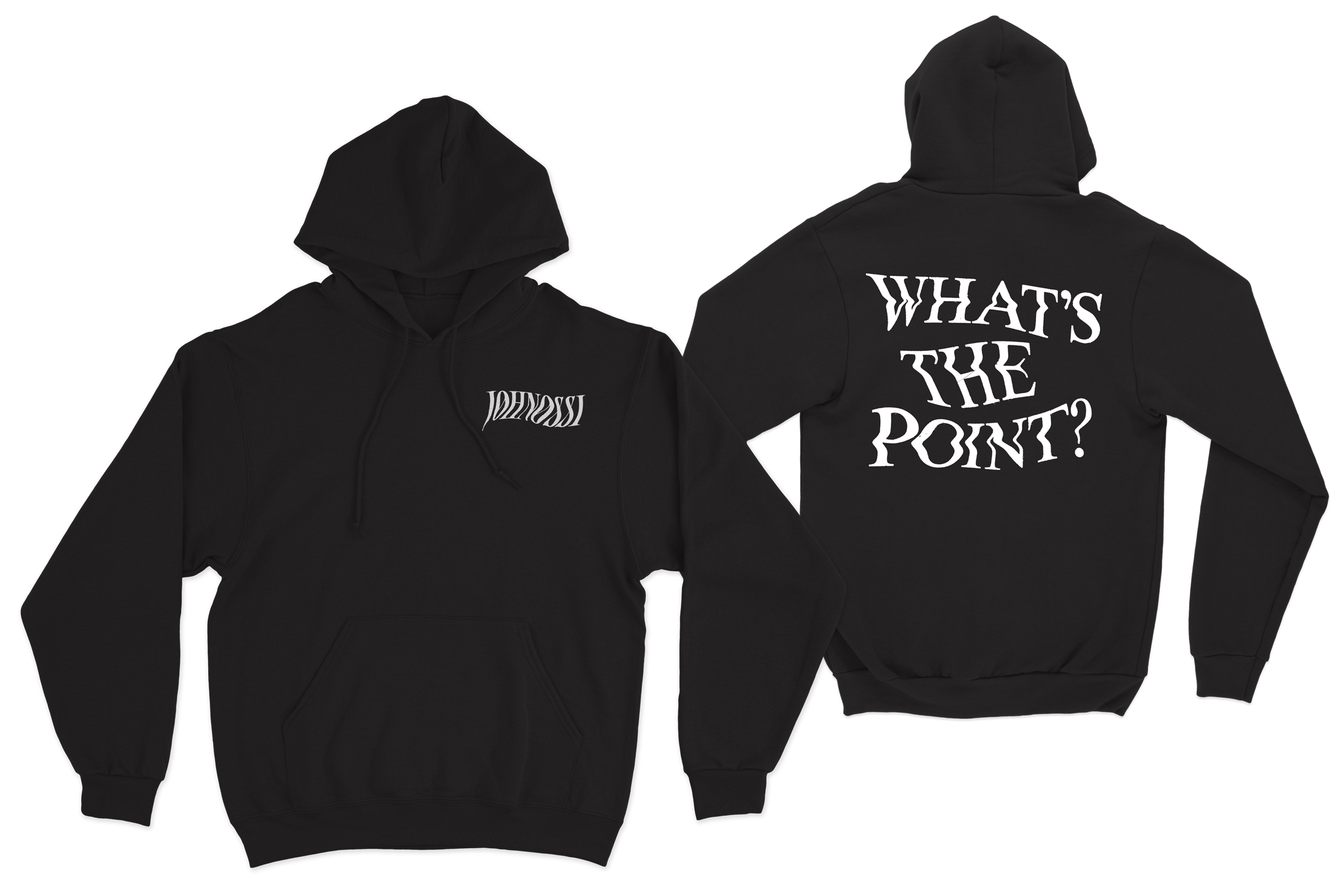 JOHNOSSI - HOODIE, WHAT'S THE POINT (BLACK)
