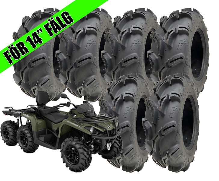 Däckpaket 6X6 Obor Scoprio 27" för 14" fälgar