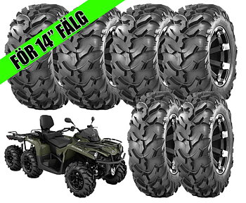 Däckpaket 6X6 ATV 27" Obor Riple för 14" fälgar