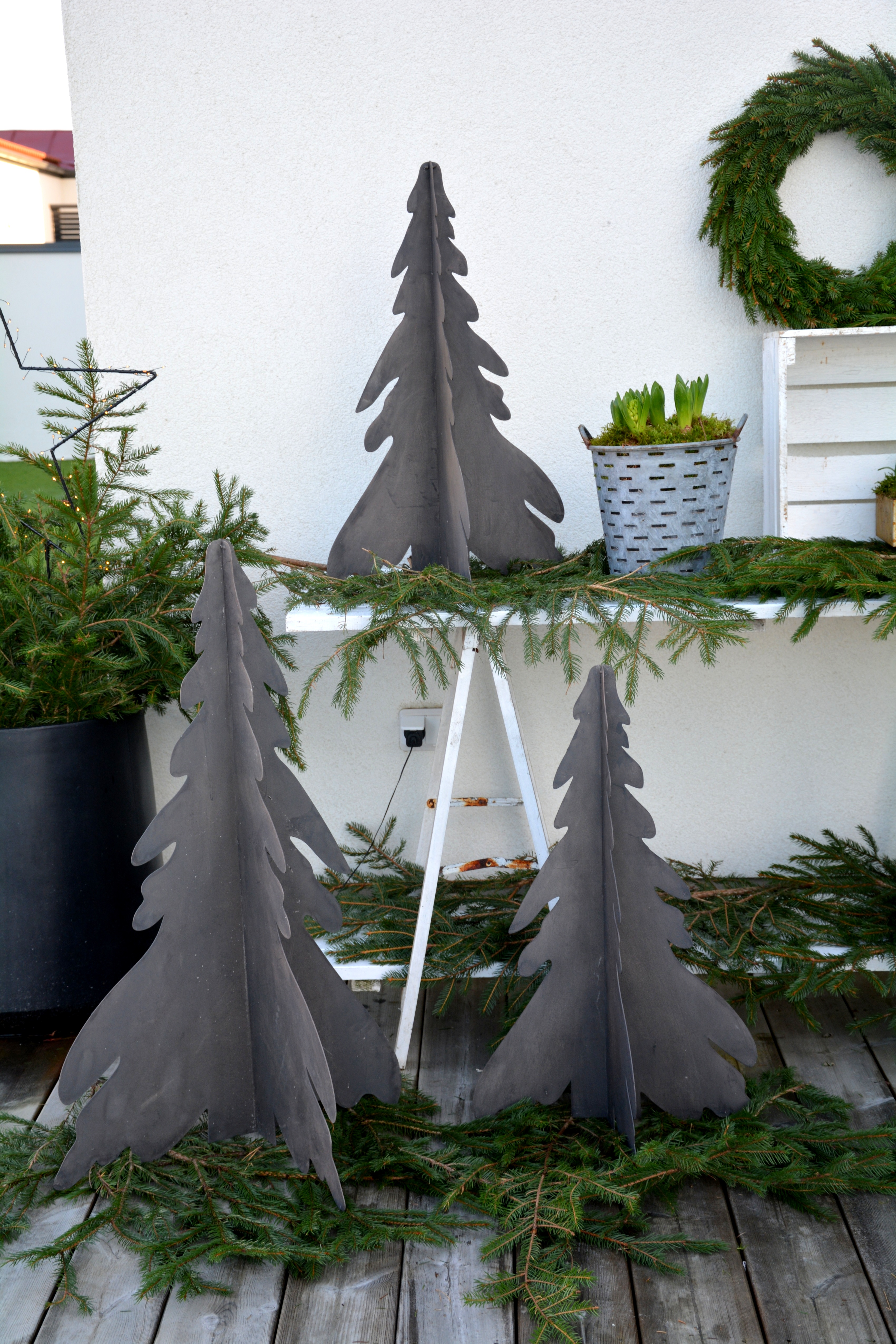 Gran i metall / plåt 92 cm. Hopfällbar - 4