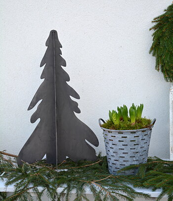 Gran i metall / plåt 72 cm. Hopfällbar