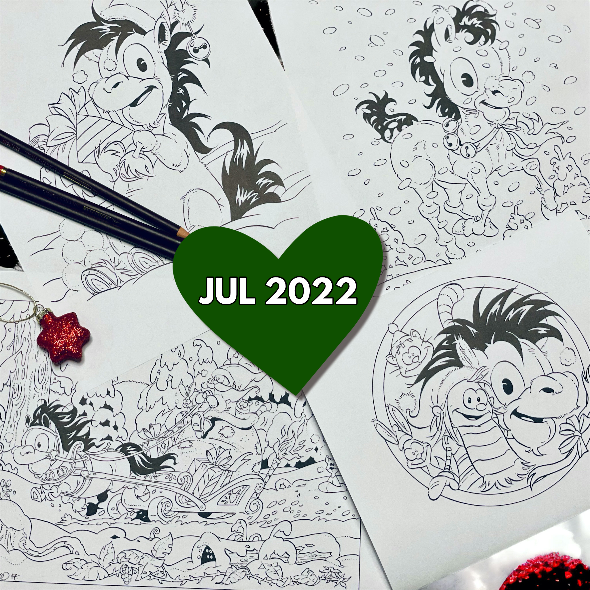Mulles Digitala Målarbok - JUL 2022 - Innehåller 20 st Målarbilder (FRI FRAKT)