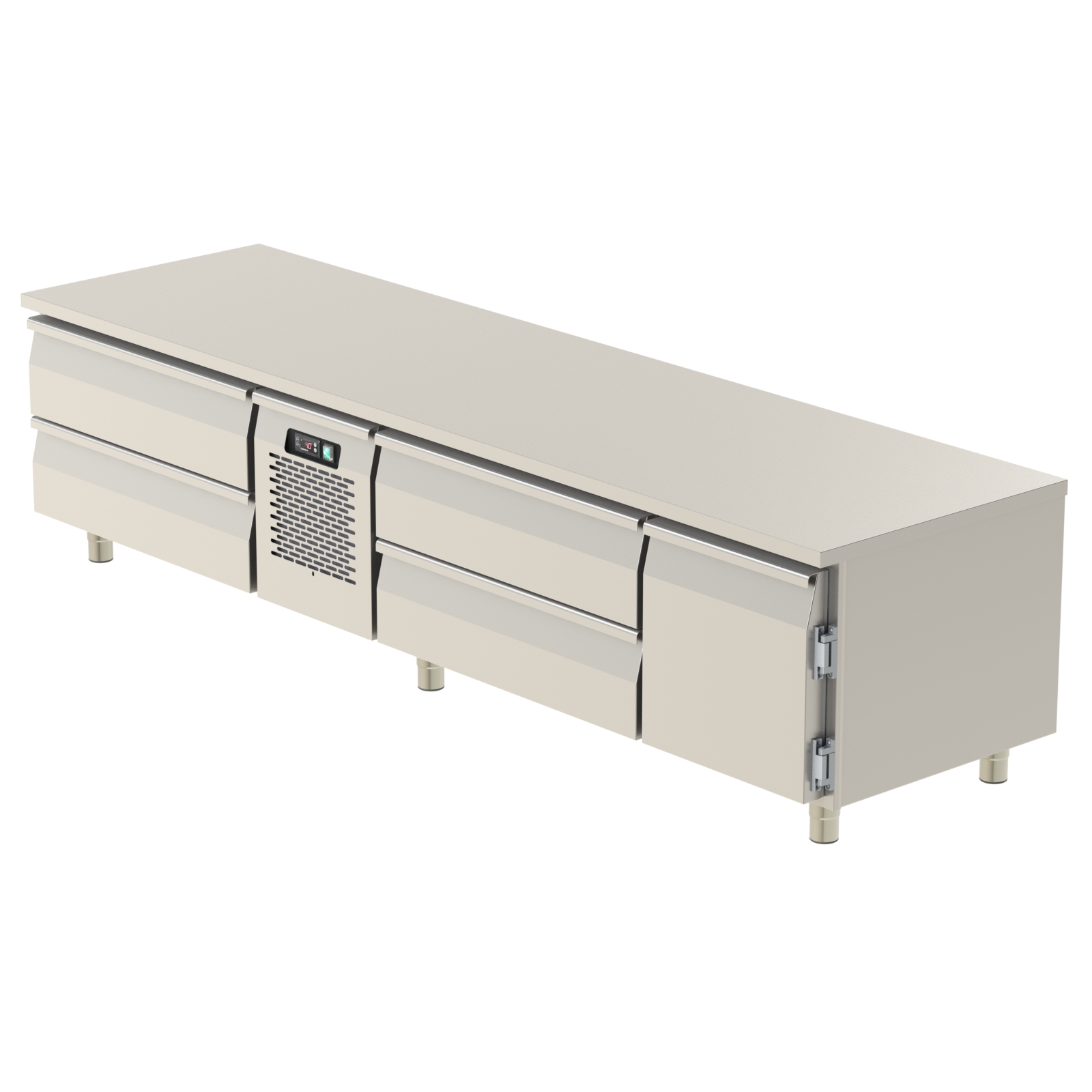 Grillkylbänk 2400, 2L 2/1-GN + kylkassett + 2L 2/1-GN  + 1D 2/3-GN