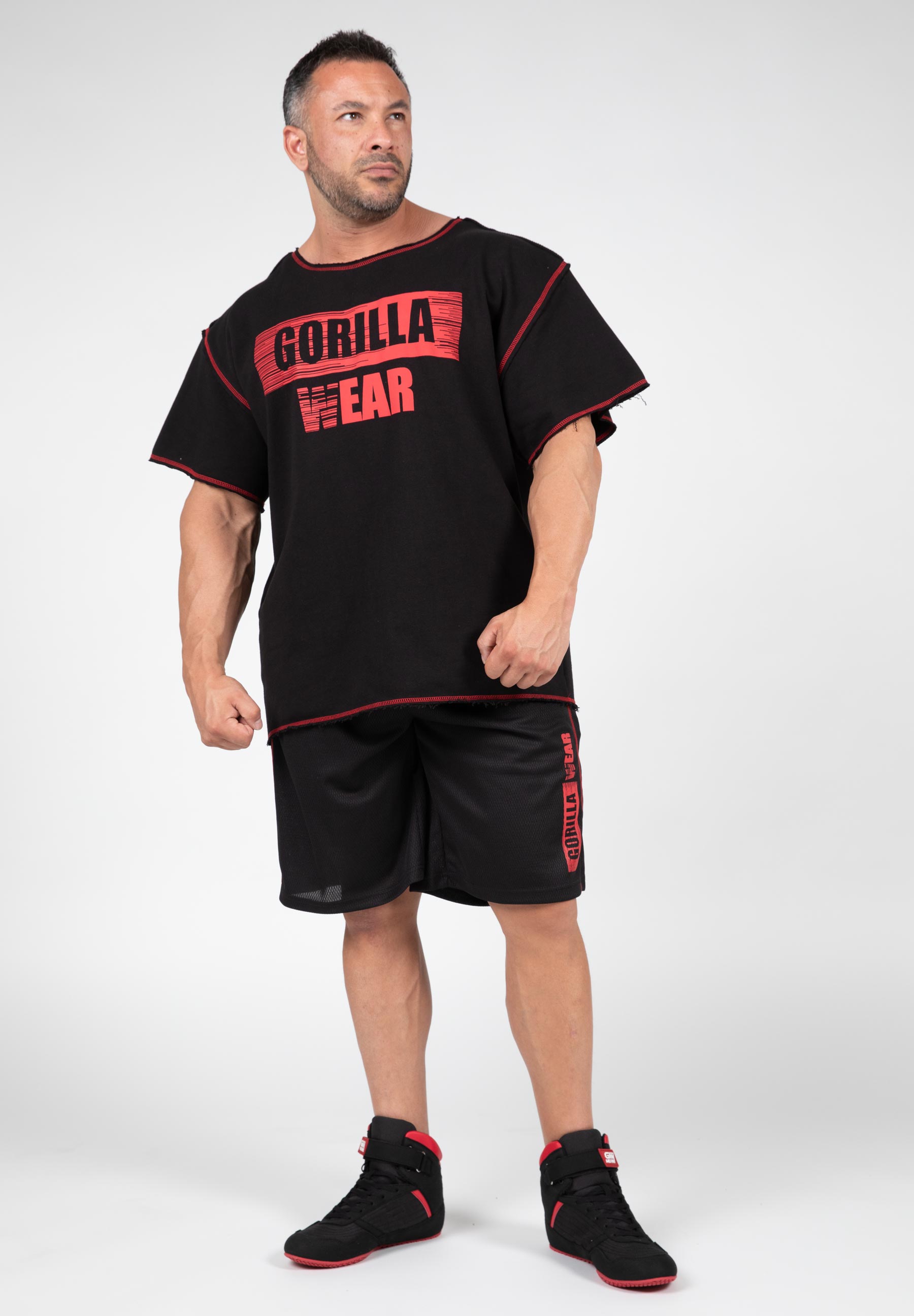 Wallace Workout Top, black/red - 4