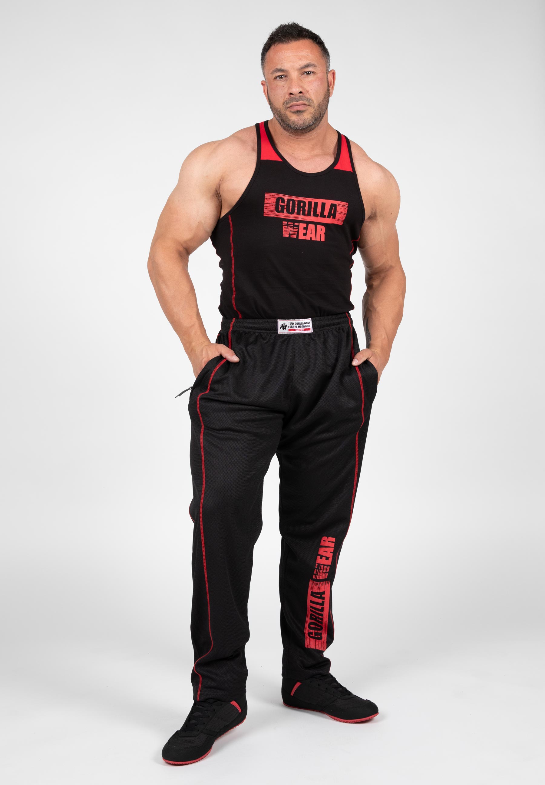 Wallace Mesh Pants, black/red - 4