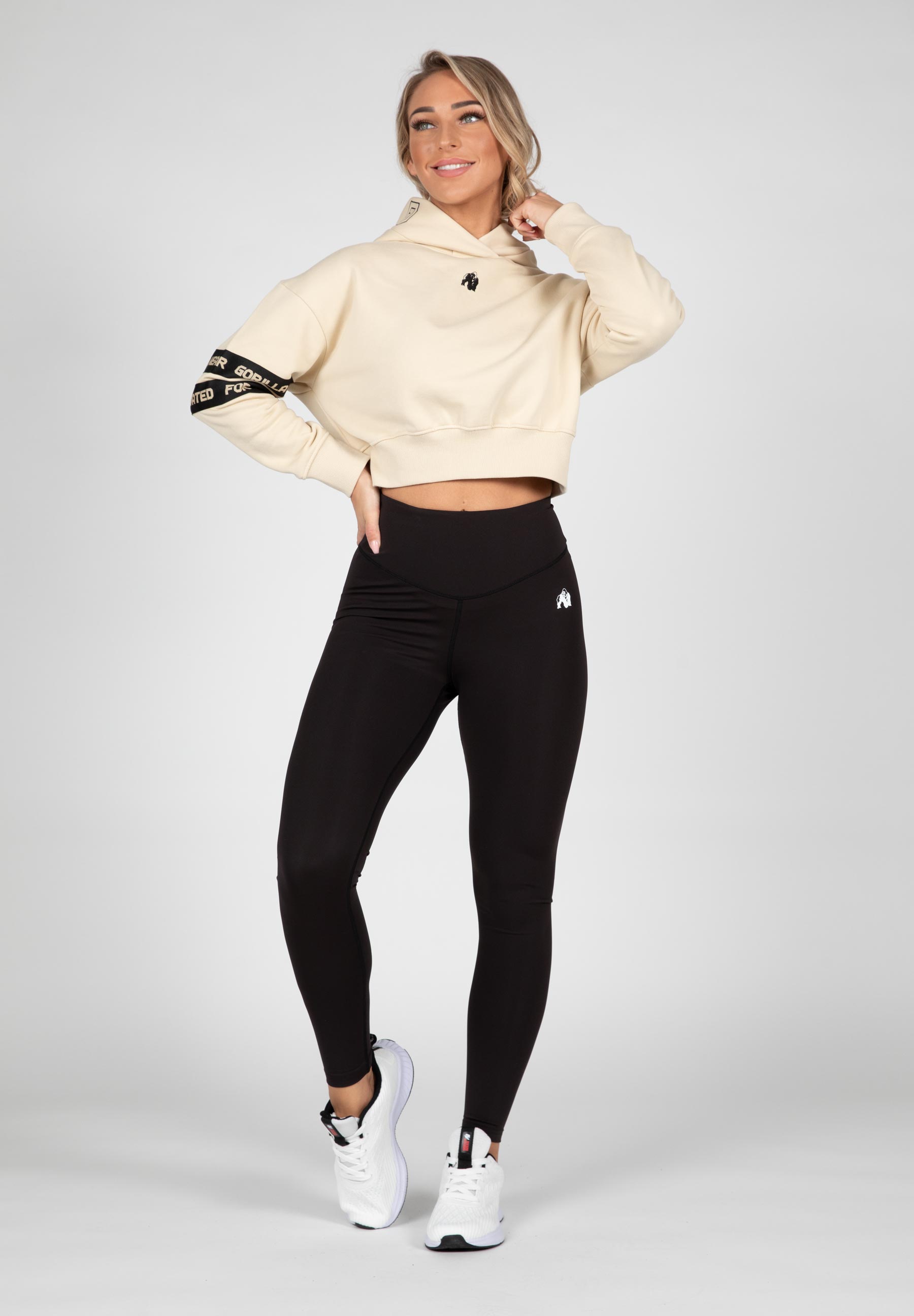 Tracey Cropped Hoodie, beige - 4