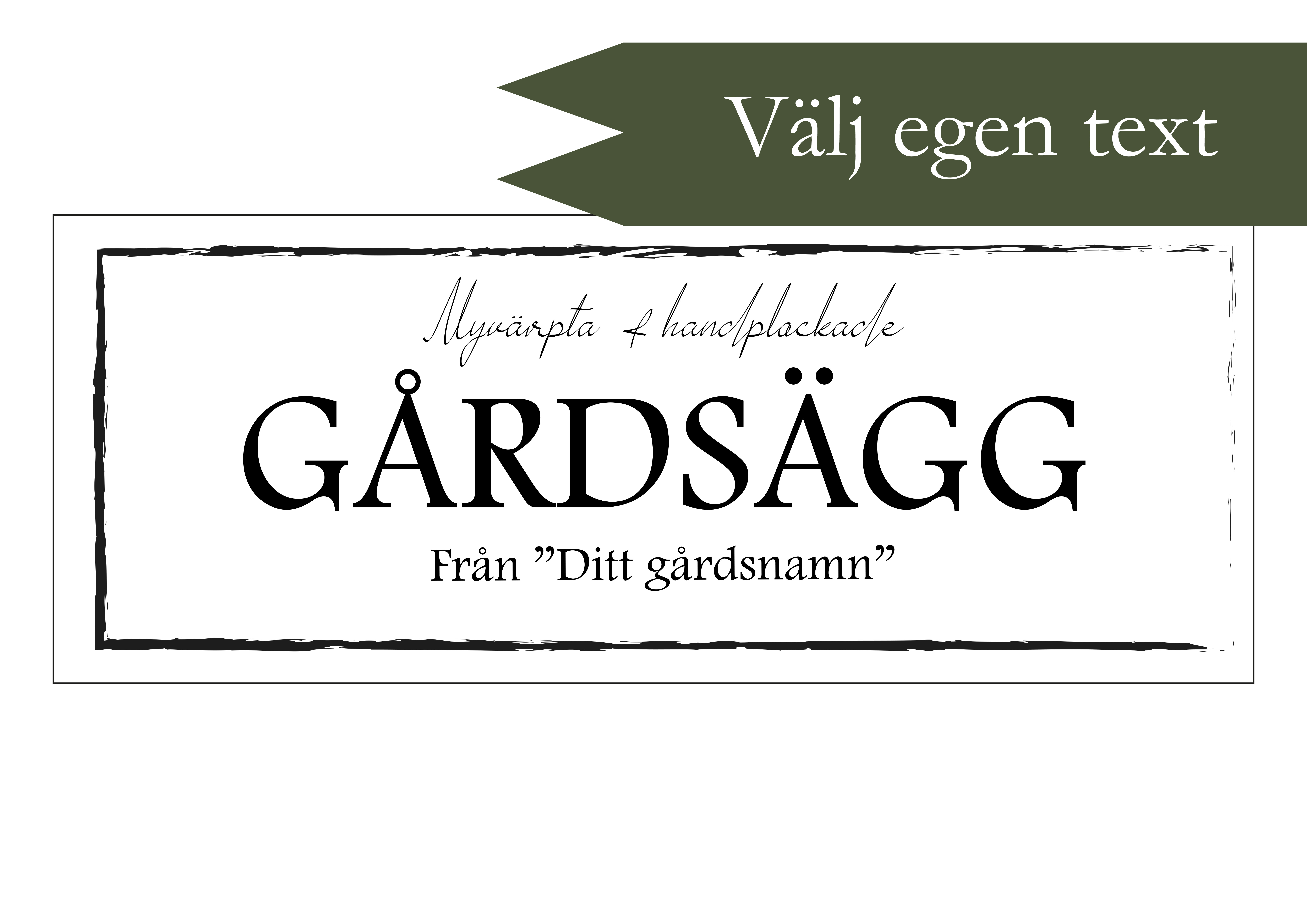 Etikett EGEN TEXT, Gårdsägg, 18x7cm (Digital produkt)