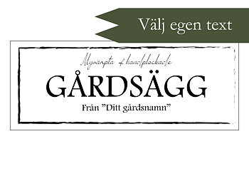 Etikett EGEN TEXT, Gårdsägg, 18x7cm (Digital produkt)
