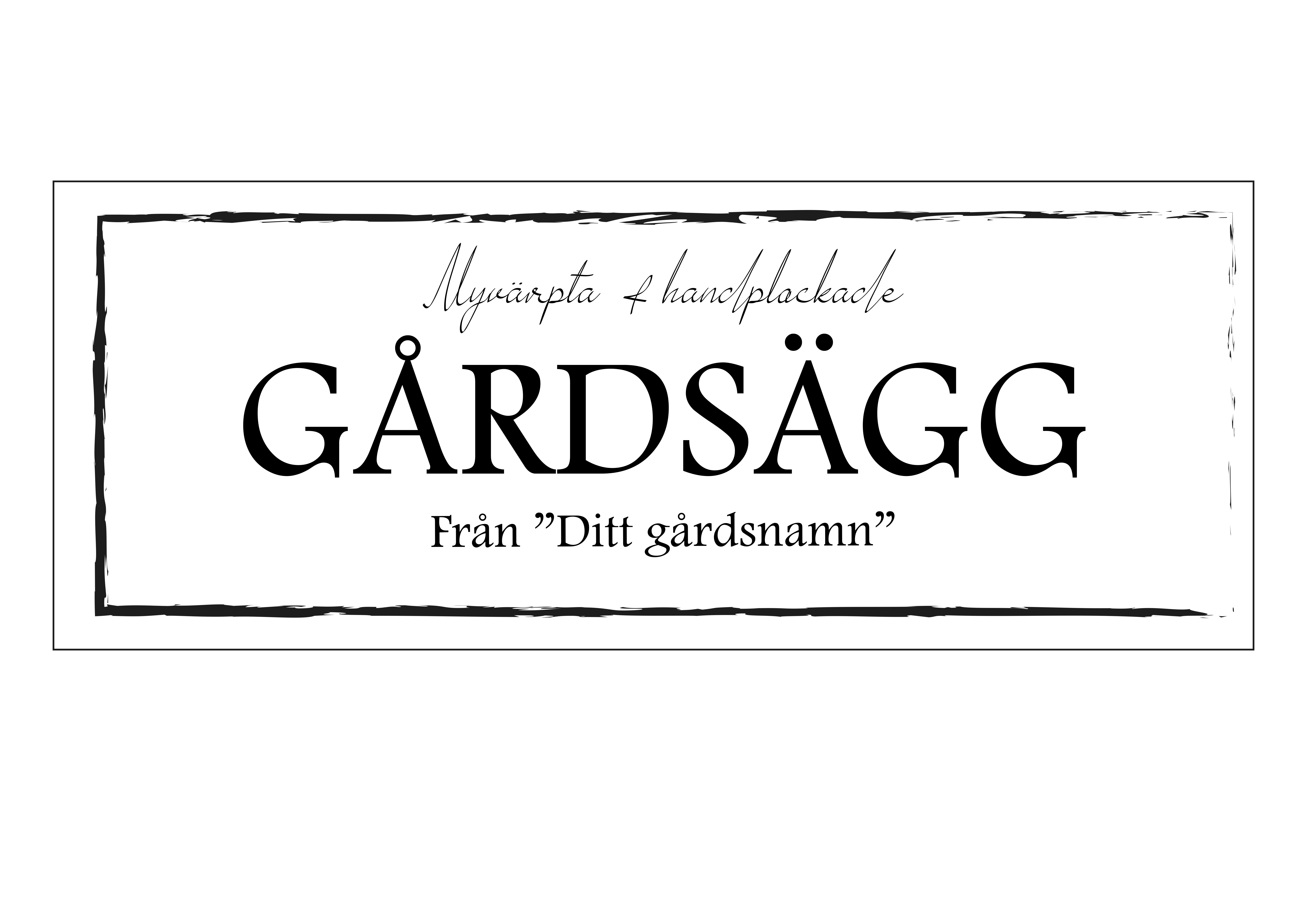 Etikett EGEN TEXT, Gårdsägg, 18x7cm (Digital produkt) - 2