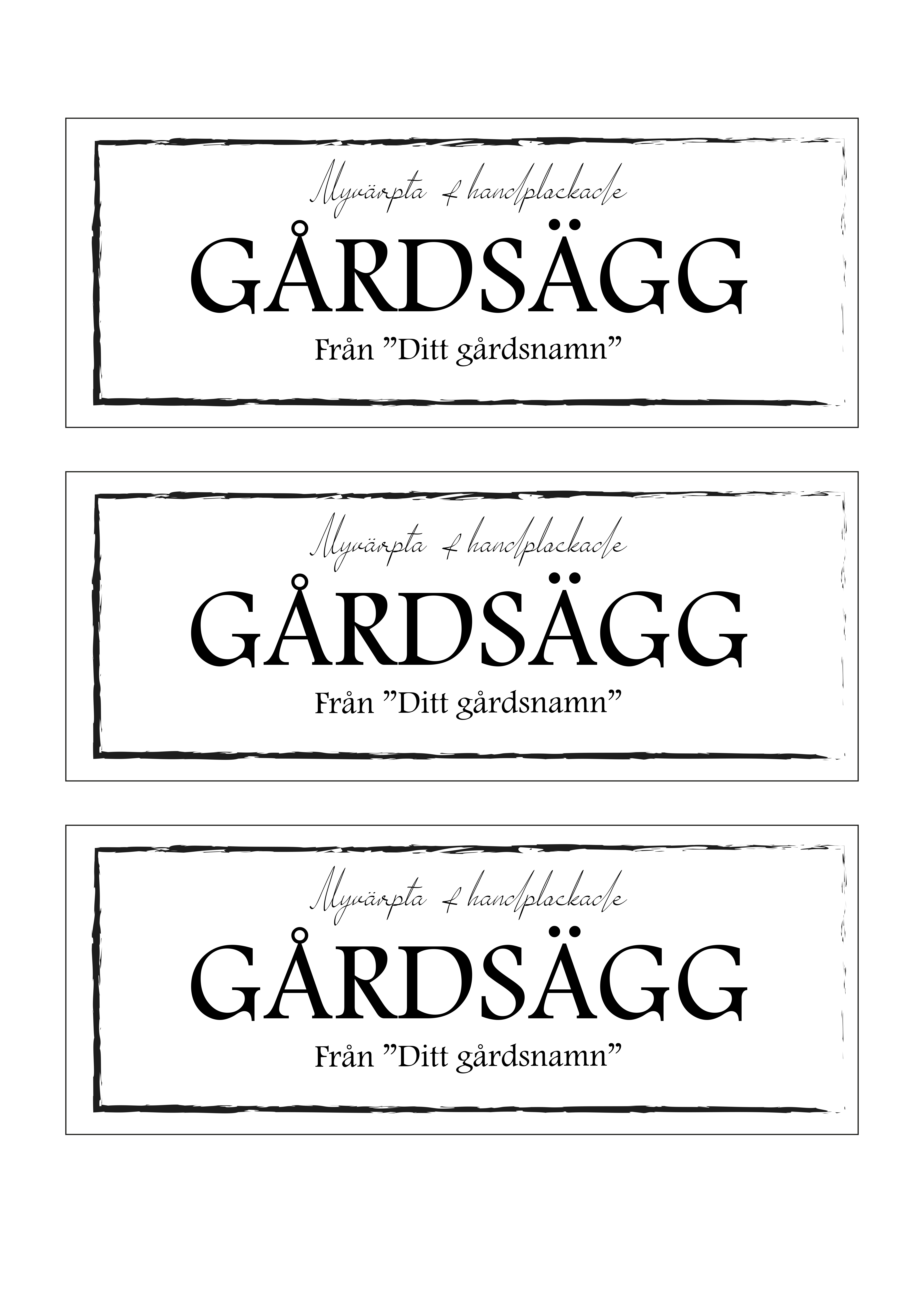 Etikett EGEN TEXT, Gårdsägg, 18x7cm (Digital produkt) - 3