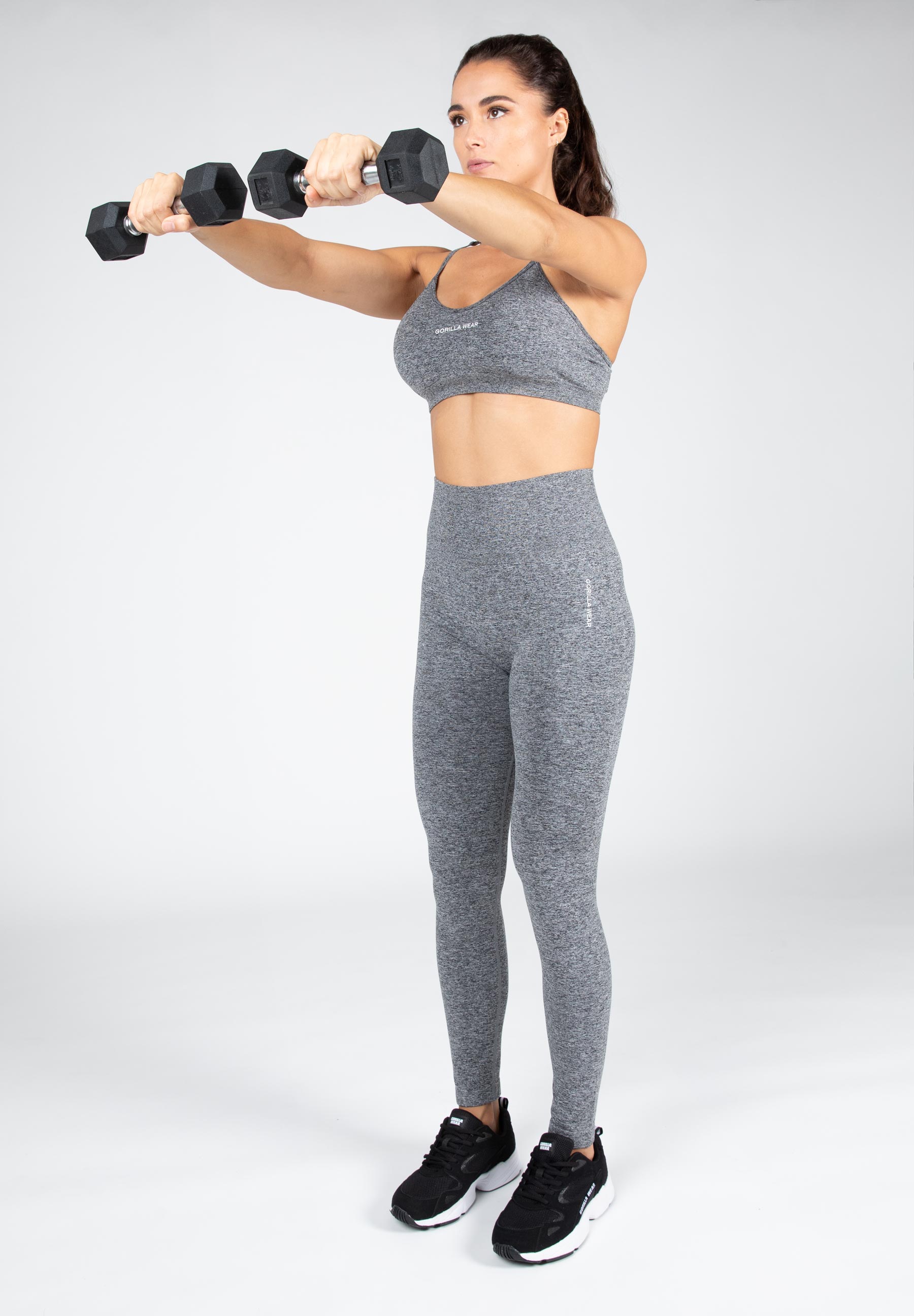 Quincy Seamless Sports Bra, grey melange - 8