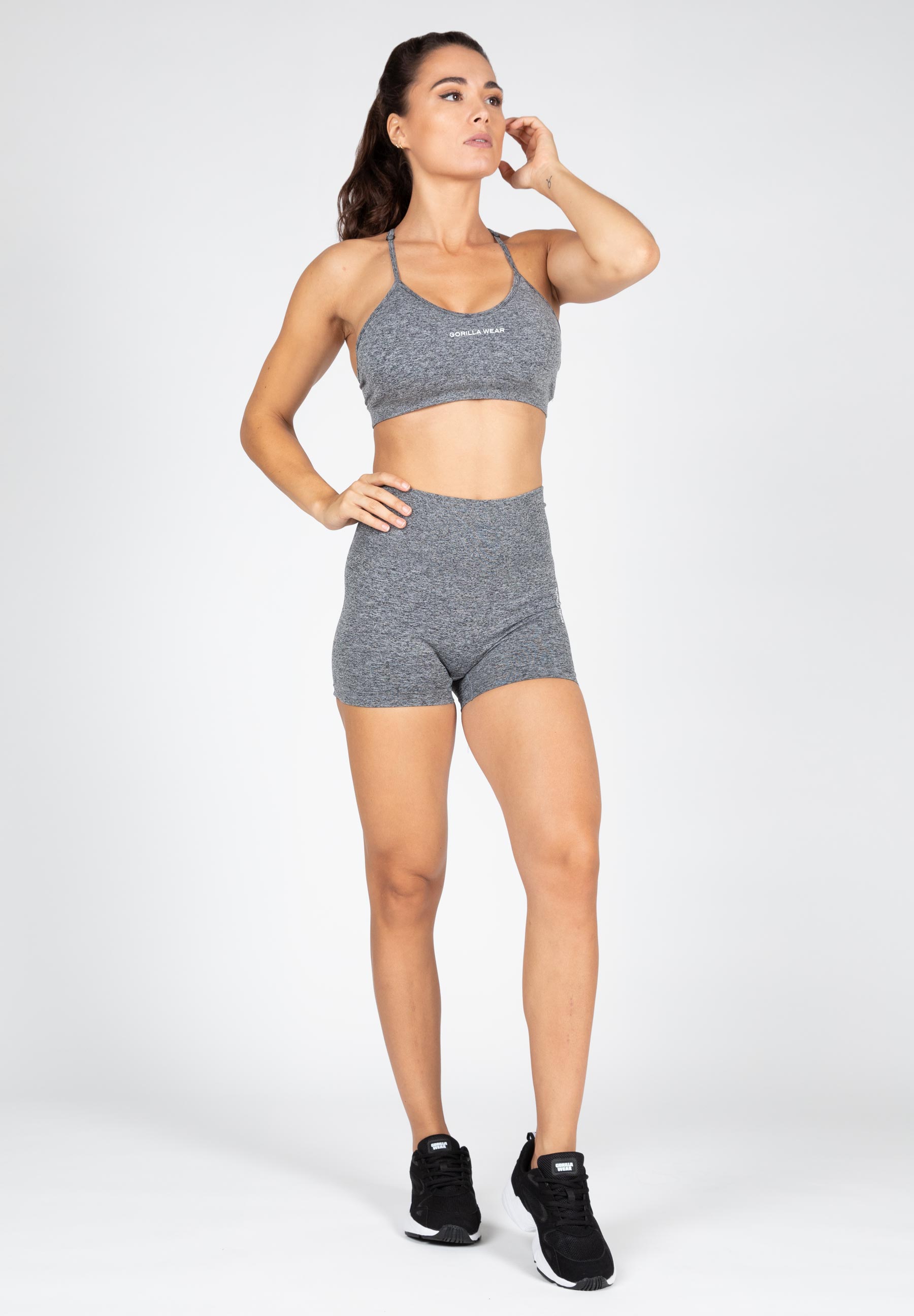 Quincy Seamless Shorts, grey melange - 4