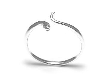 Orm Ring i Äkta 925 Silver, Stiliserad Slingrande Reptil Accessoar, Orm Smycke