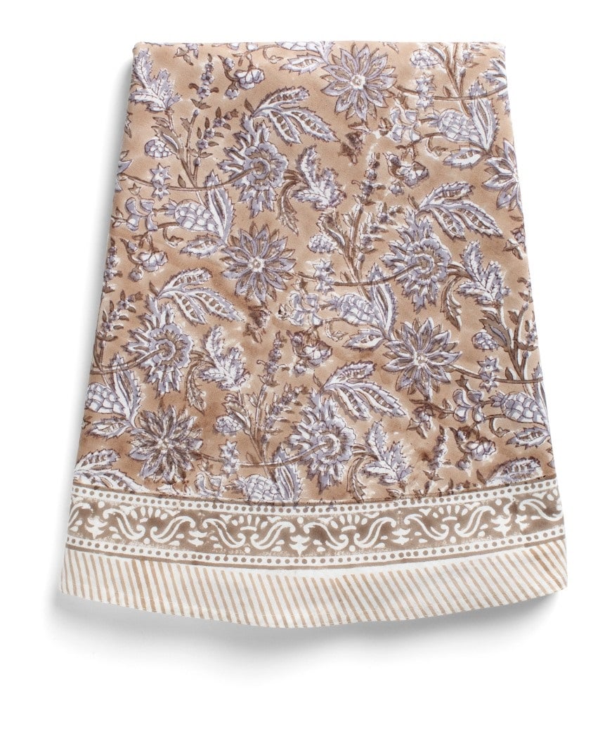 Chamois Round Tablecloth Indian Summer Brown/Lavender 220cm