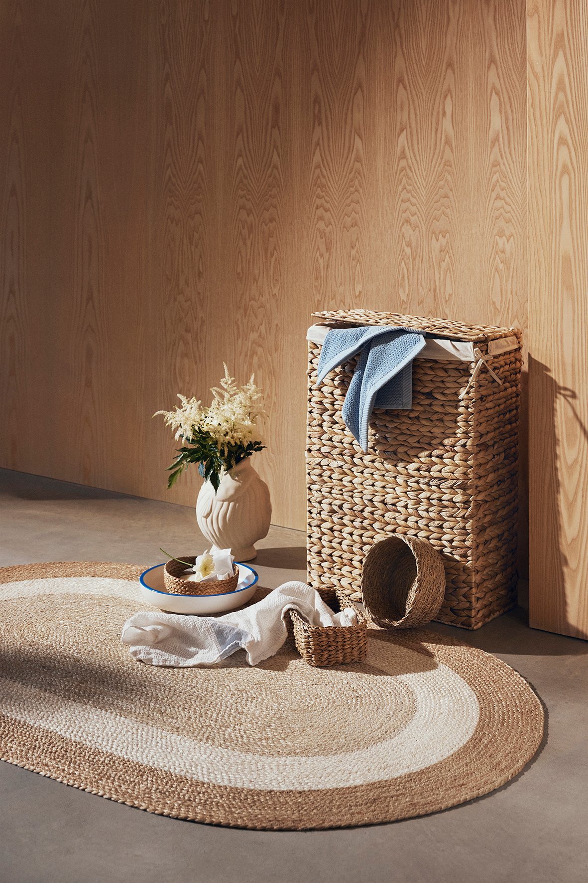 Laundry basket Slim Lily natural