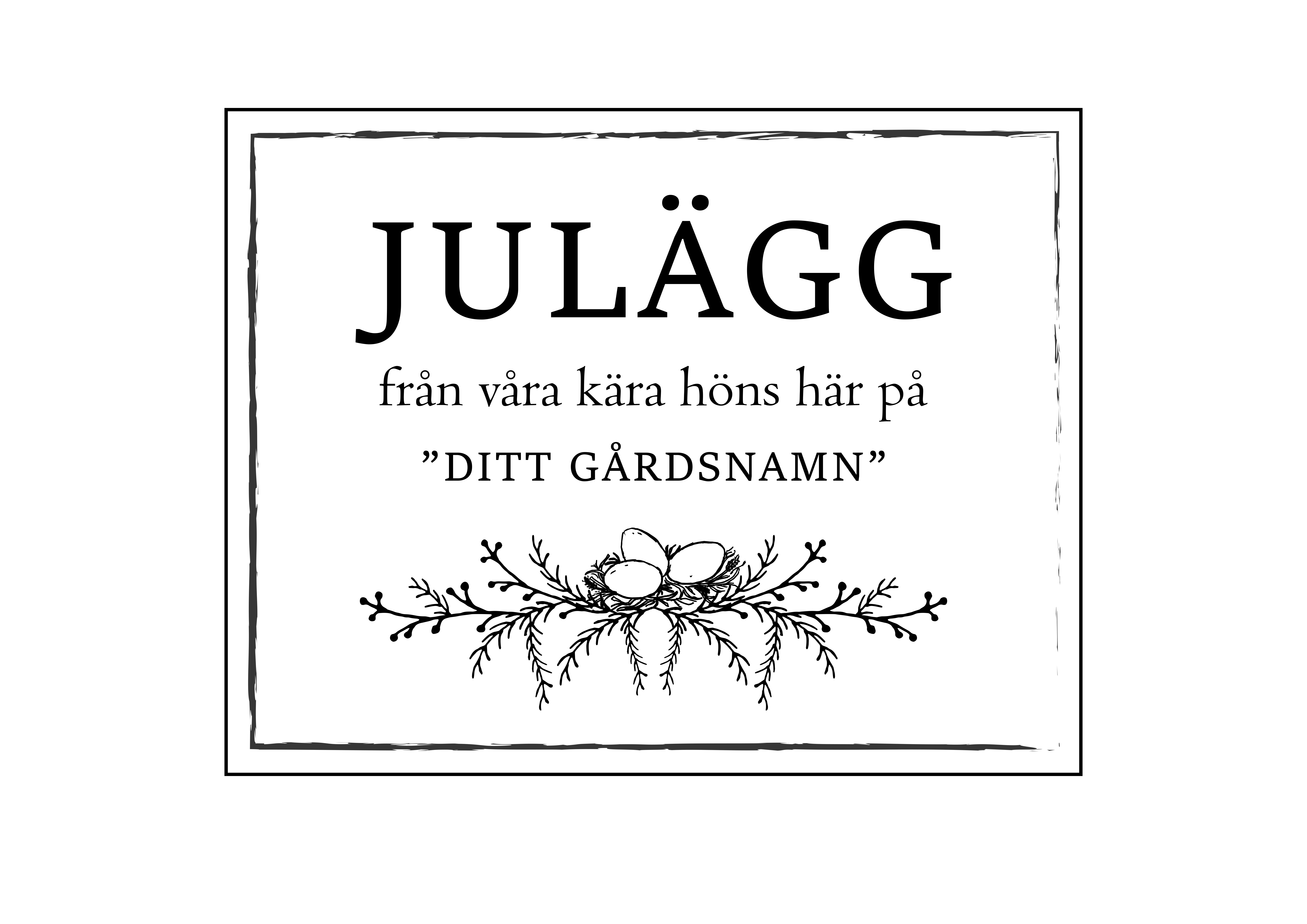 Etikett EGEN TEXT Julägg, 9x7cm (Digital produkt) - 2