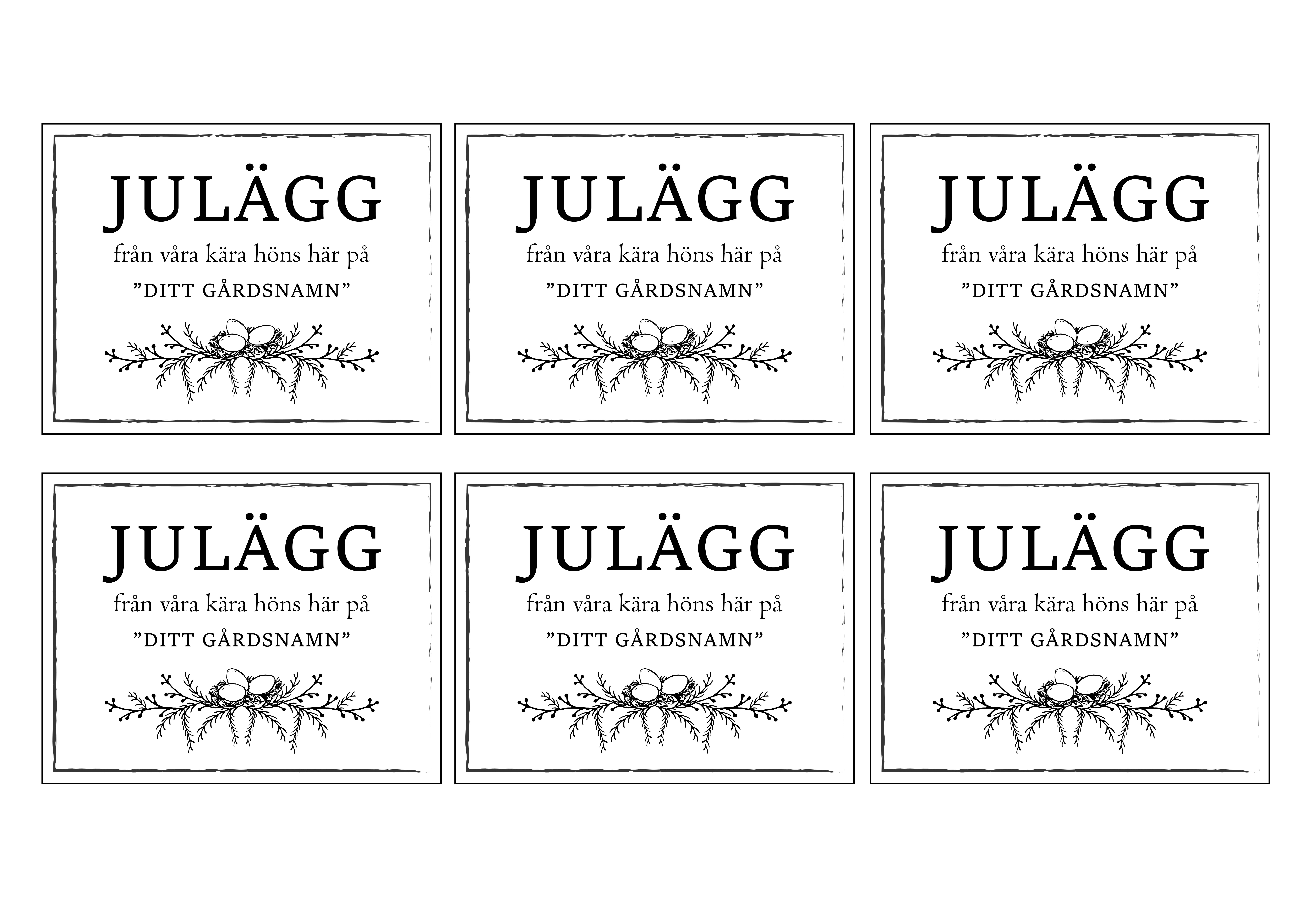 Etikett EGEN TEXT Julägg, 9x7cm (Digital produkt) - 3