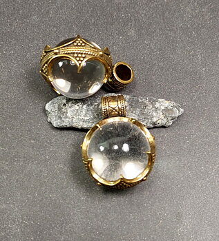 Gotlandskula i Brons och Bergkristall - Fröjelkula  - 19mm Klot
