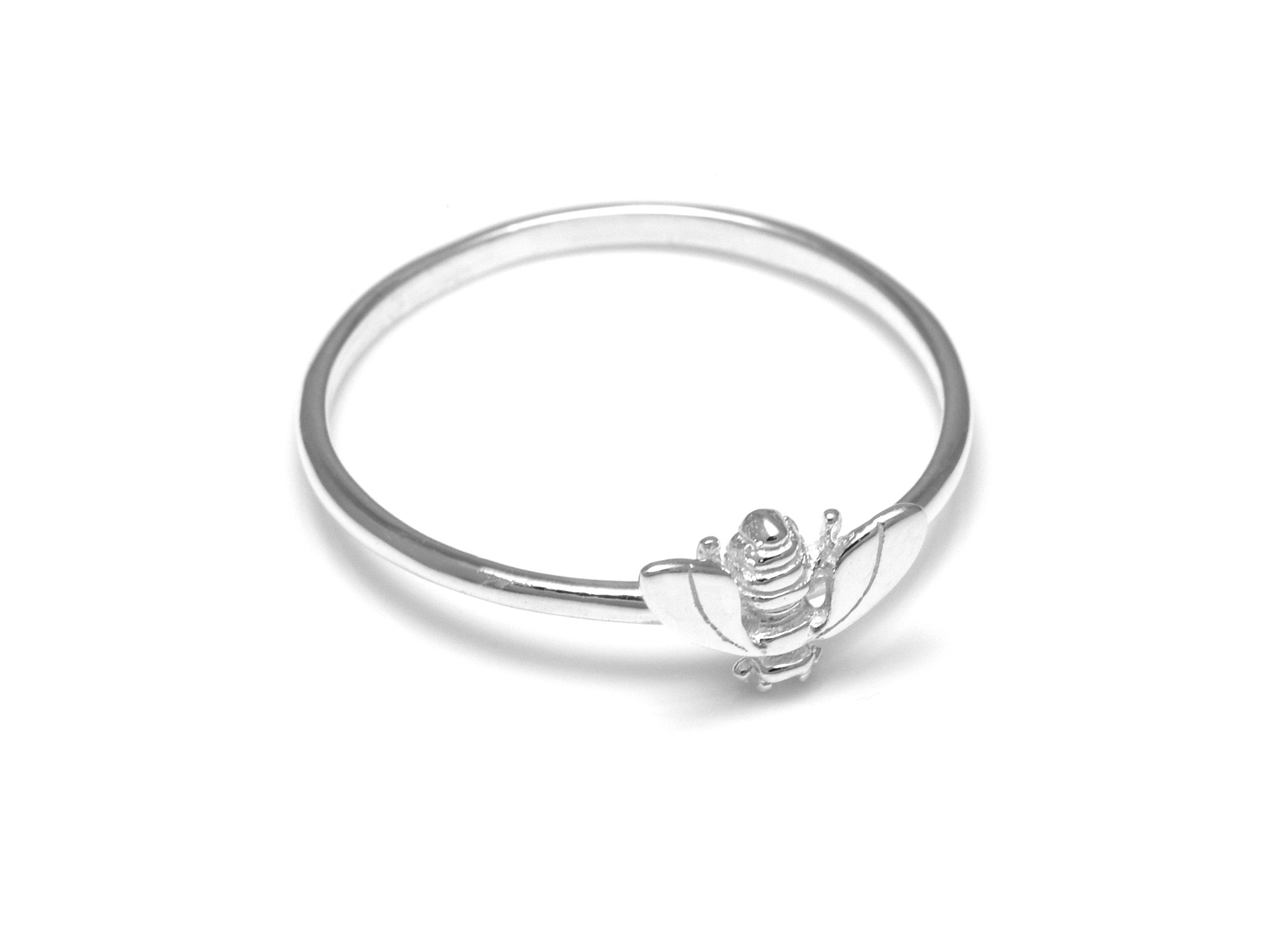Bi Ring i Äkta 925 Silver, Biologisk Mångfald Pollinatör Accessoar, Insekt Smycke - 2