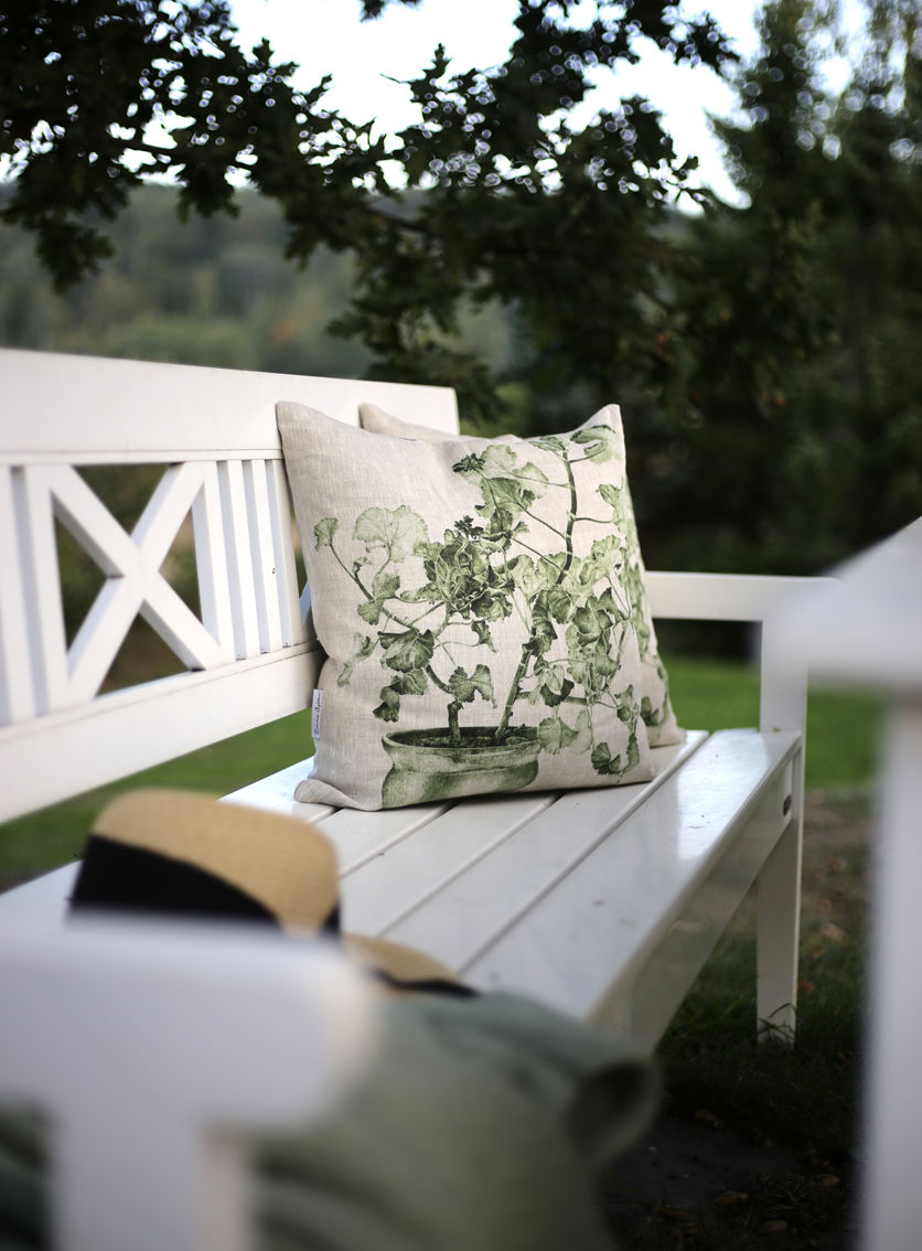 4-PIECE CUSHION GREEN/BLUE GERANIUM - 9