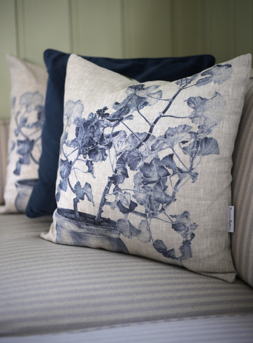 4-PIECE CUSHION GREEN/BLUE GERANIUM - 8
