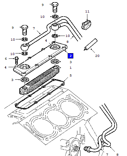Oil cooler cover V6 Petrol - 2