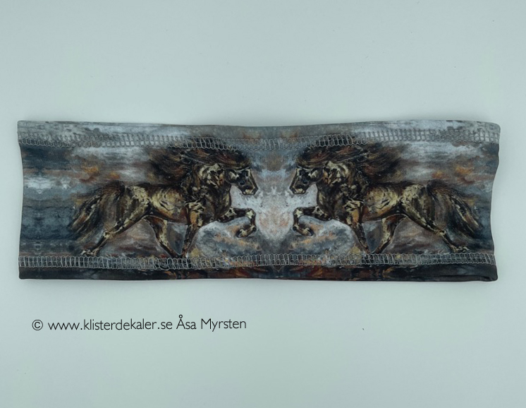 Headband Icelandic horses with reflective stitching - 3