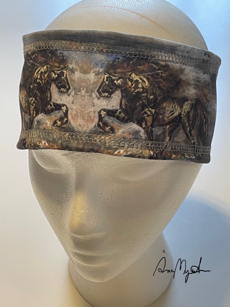 Headband Icelandic horses with reflective stitching - 2