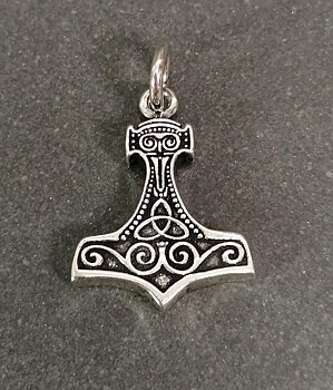 Tors Hammare med Triquetra - Hänge i Silver - Mini