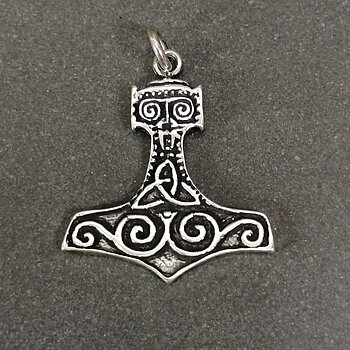 Tors Hammare med Triquetra - Hänge i Silver - Mellan