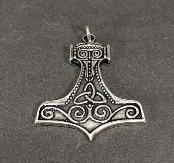 Tors Hammare med Triquetra - Hänge i Silver - Stor