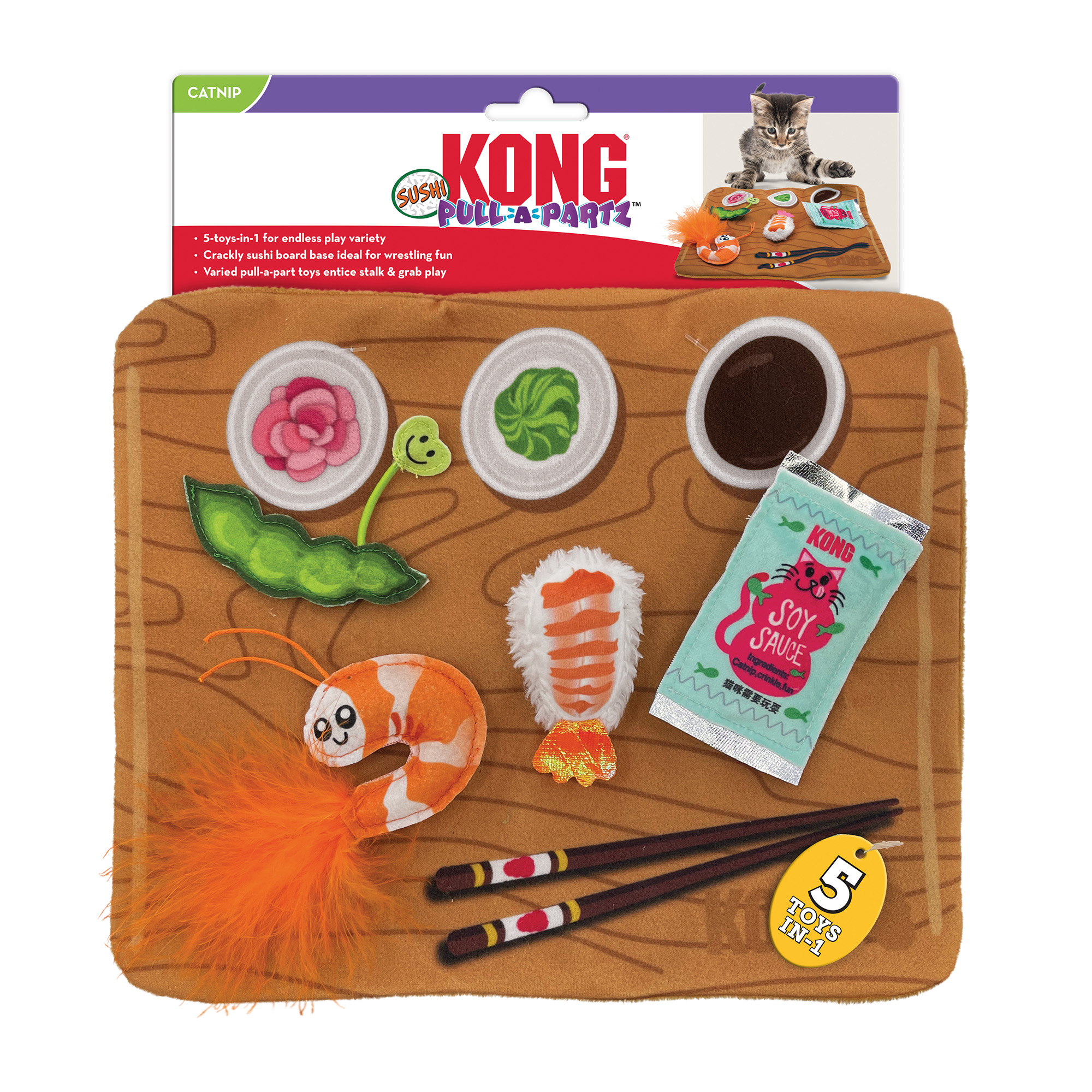KONG Pull-a-Parts Sushi Kattleksak
