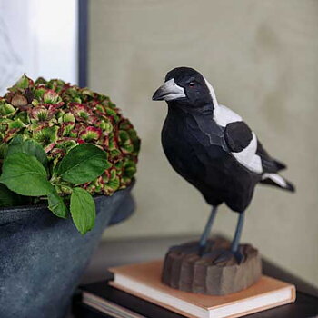Oiseaux décoratifs oiseaux en bois noirs décoration en bois  printemps 13,5 cm 6pcs-14794