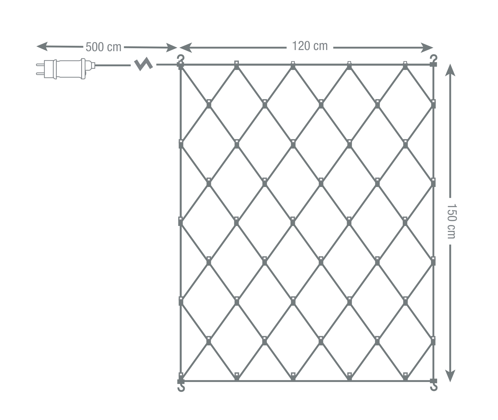 Nordic Home, Flerfärgad LED ljusnät, inomhus/utomhusbruk, 120 x 150 cm - 5