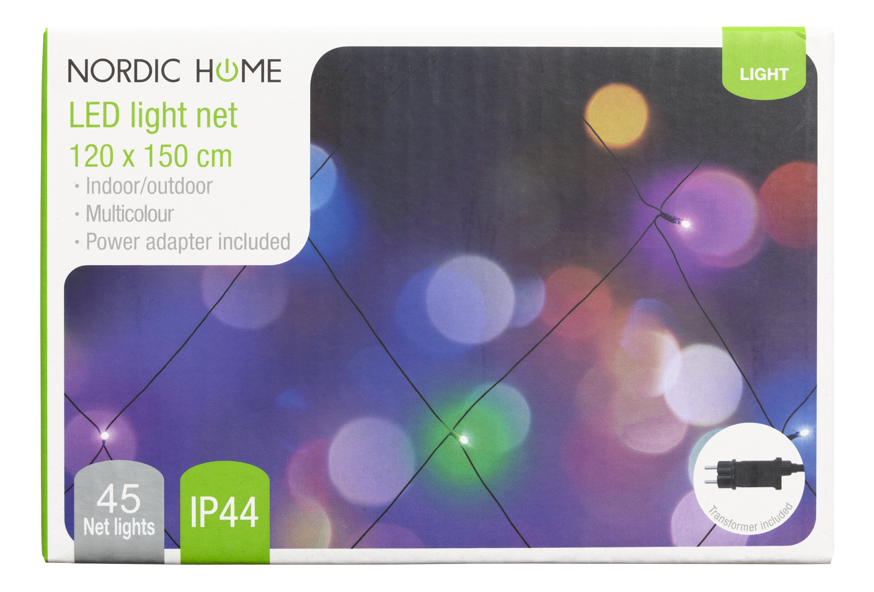 Nordic Home, Flerfärgad LED ljusnät, inomhus/utomhusbruk, 120 x 150 cm - 6