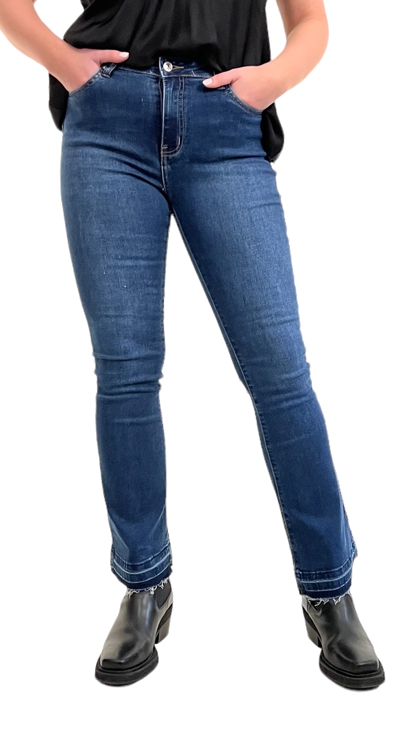 Elle jeans - medium/mörk-blå - 6