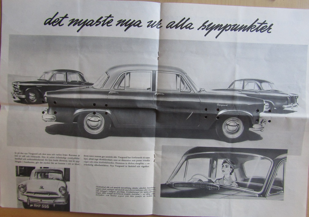 1956 Standard Vanguard Series III Broschyr svensk - 2