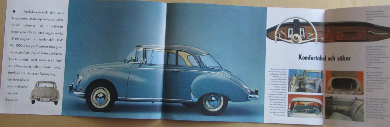 1962 DKW AU 1000 S broschyr svensk - 2