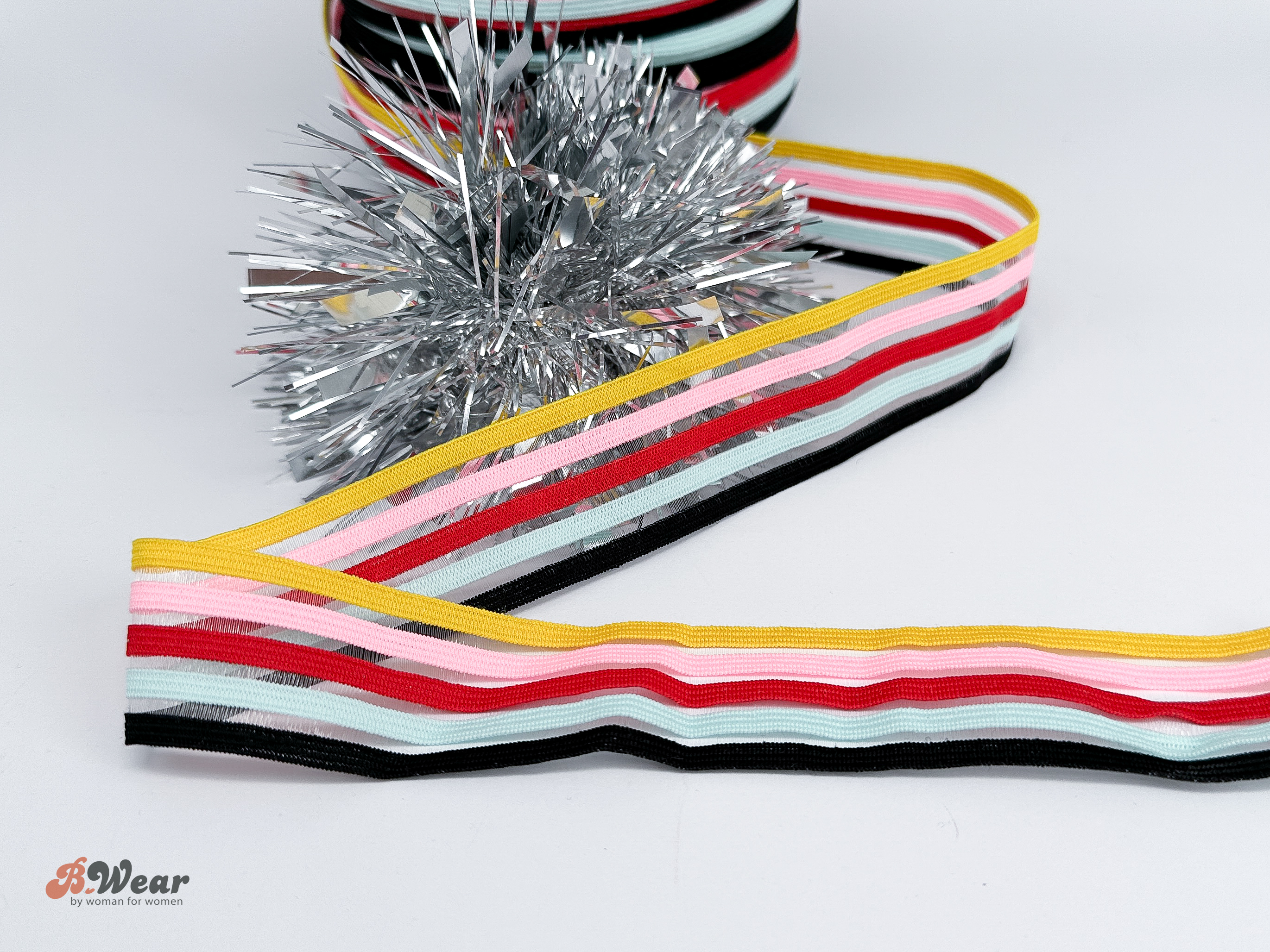 Silk mesh elastic with colours - 30 mm - 2