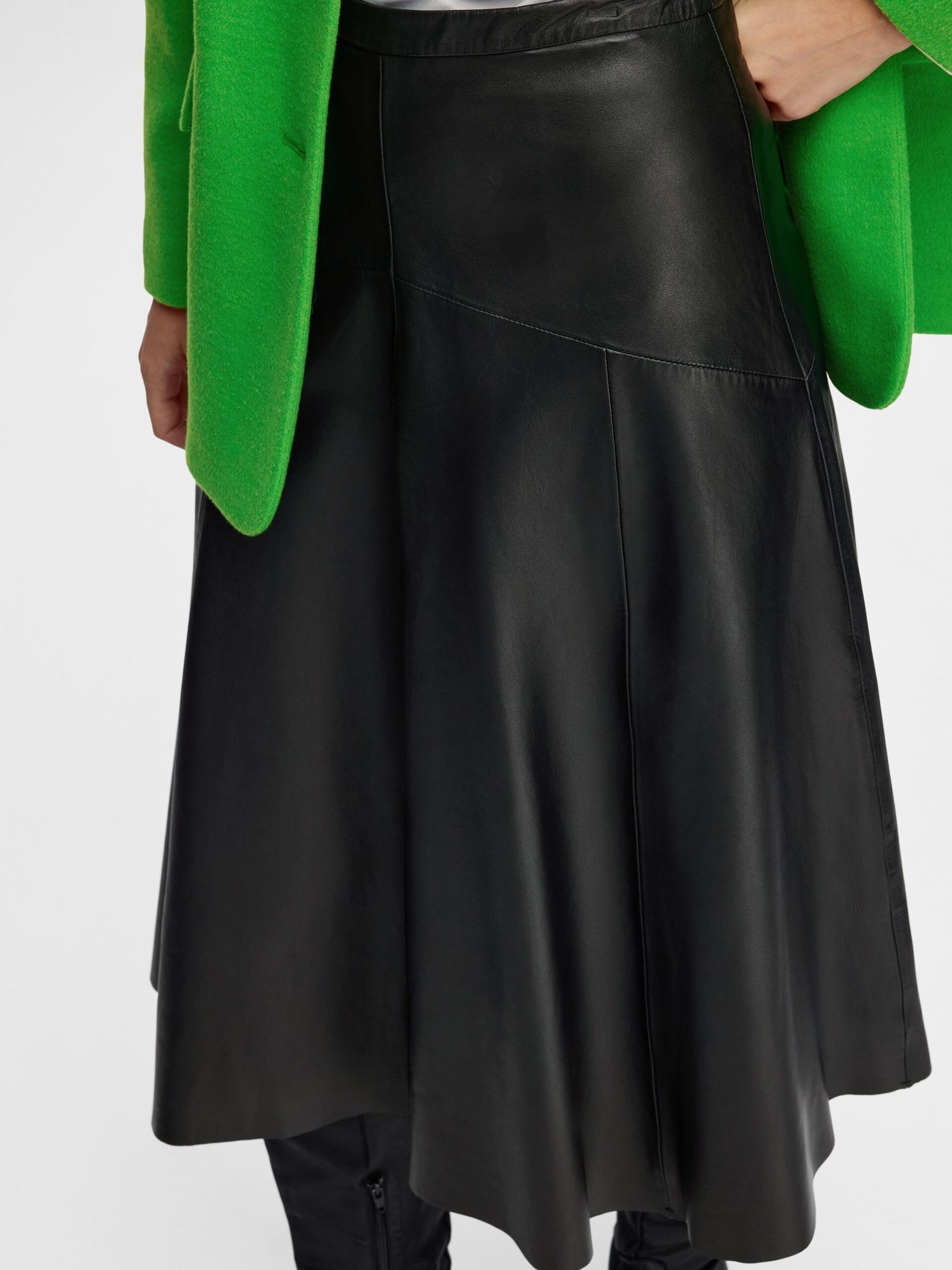 Selected Femme Rillo Leather Midi Skirt - 5