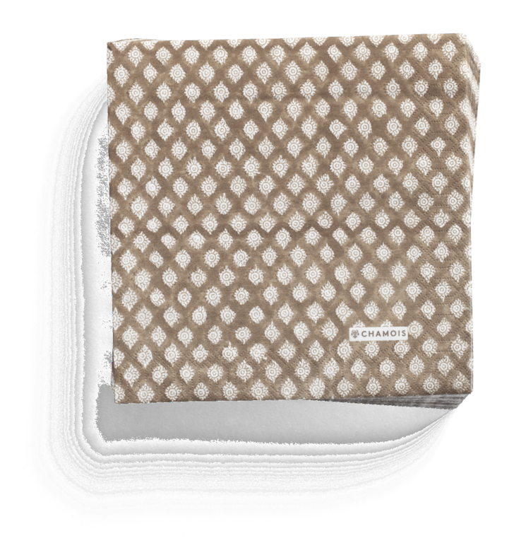 Chamois Pappersservetter Light Brown 40x40cm