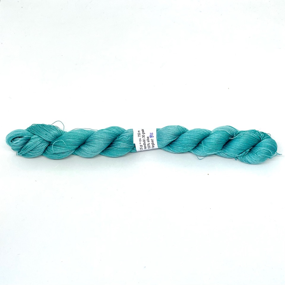 Handfärgad Silke 60/2 Aqua