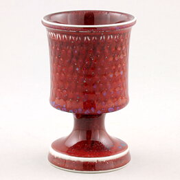 Stig Lindberg (1975) Unique Goblet Vase with Oxblood Glaze 10,5 cm