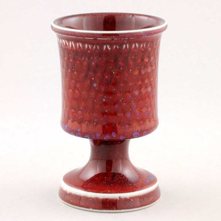 Stig Lindberg (1975) Unique Goblet Vase with Oxblood Glaze 10,5 cm