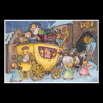 Adventskalenderkort Nostalgie-Kind - Dubbel-kort med kuvert - 991